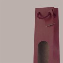 Shopper Busta in Carta per Bottiglie 250/500 ml  di Olio e Liquori Bordeaux Edition con Finestra 7,2+6,8x31 cm 20 Pez [77704cd0]