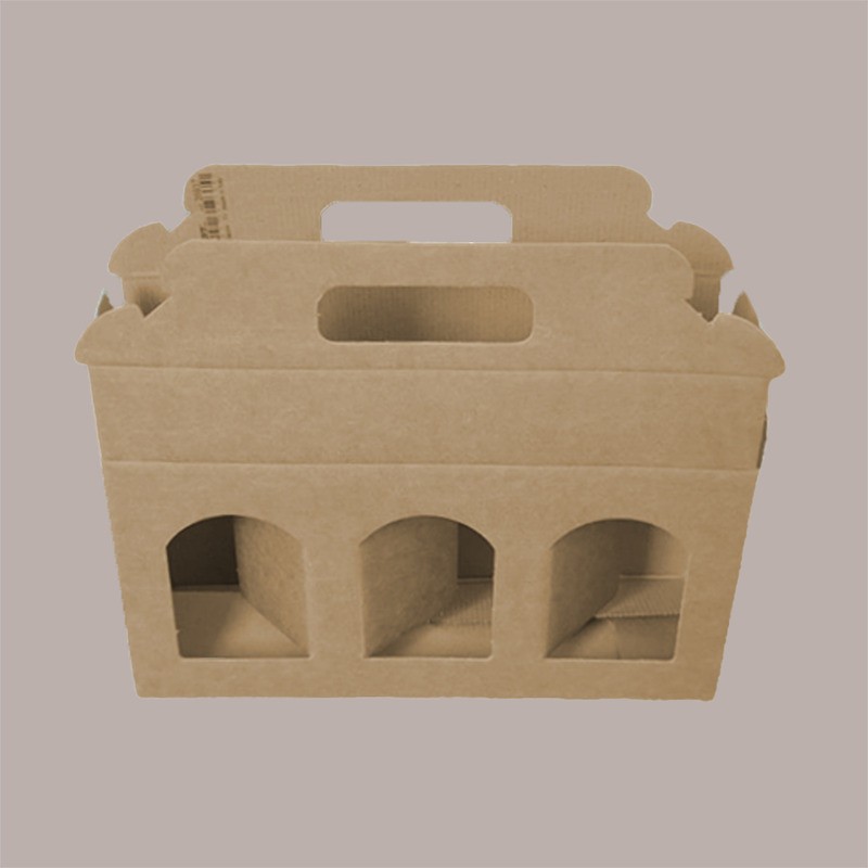 Scatola Astuccio Porta 3 Vasetti Salse Creme in Cartoncino Avana 250x80H120mm 10 Pezzi [26544356]