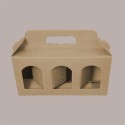 Scatola Astuccio Porta 3 Vasetti Salse Creme in Cartoncino Avana 190x60H120mm 10 Pezzi [72150d12]