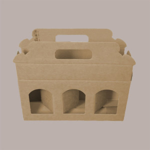 Scatola Astuccio Porta 3 Vasetti Salse Creme in Cartoncino Avana 190x60H120mm 10 Pezzi