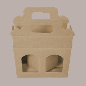 Scatola Astuccio Porta 2 Vasetti Salse Creme in Cartoncino Avana 130x60H120mm 10 Pezzi