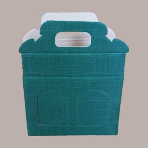Scatola Astuccio Porta 2 Vasetti Salse Creme in Cartoncino Seta Verde 170x80H120mm 10 Pezzi [2276bba6]