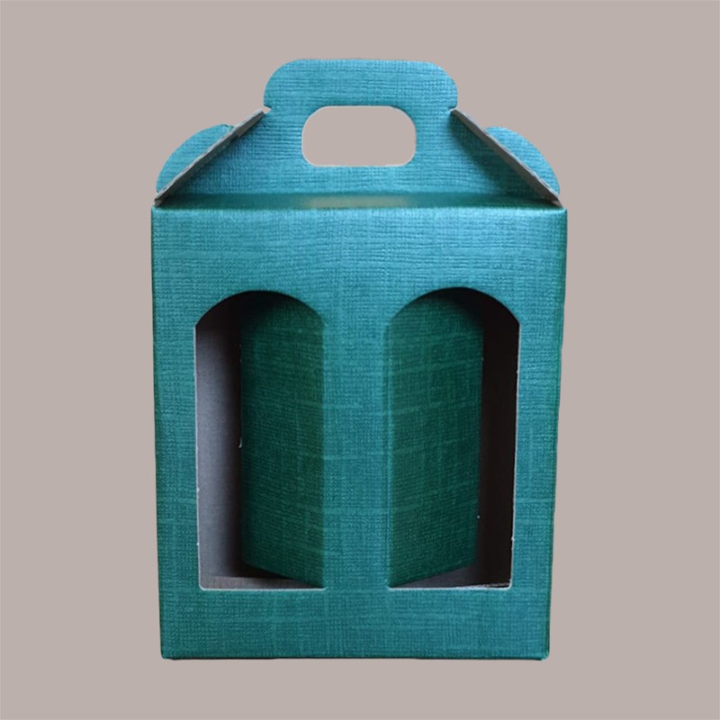 Scatola Astuccio Porta 3 Vasetti Salse Creme in Cartoncino Seta Verde 130x60H150mm 10 Pezzi [12c7a2a3]