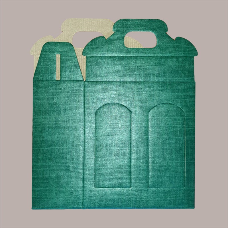 Scatola Astuccio Porta 3 Vasetti Salse Creme in Cartoncino Seta Verde 130x60H150mm 10 Pezzi [1797e5bd]