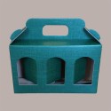 Scatola Astuccio Porta 3 Vasetti Salse Creme in Cartoncino Seta Verde 190x60H120mm 10 Pezzi [1c9e13a0]