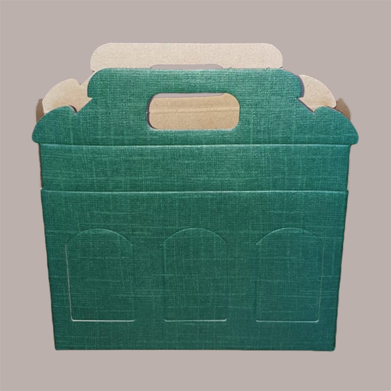 Scatola Astuccio Porta 3 Vasetti Salse Creme in Cartoncino Seta Verde 190x60H120mm 10 Pezzi [ab83d2a4]