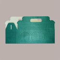 Scatola Astuccio Porta 3 Vasetti Salse Creme in Cartoncino Seta Verde 250x80H90mm 10 Pezzi [8c895fbb]