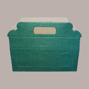 Scatola Astuccio Porta 3 Vasetti Salse Creme in Cartoncino Seta Verde 250x80H120mm 10 Pezzi [b96801a0]