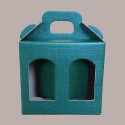 Scatola Astuccio Porta 2 Vasetti Salse Creme in Cartoncino Seta Verde 130x60H120mm 10 Pezzi [8780a9a6]