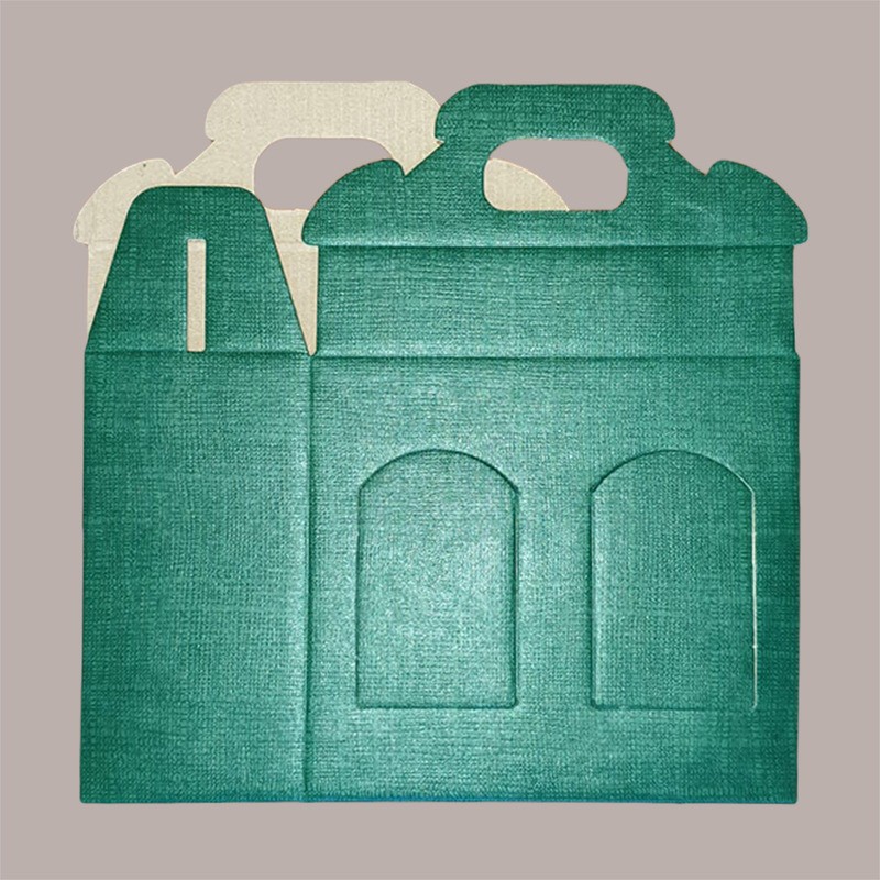 Scatola Astuccio Porta 2 Vasetti Salse Creme in Cartoncino Seta Verde 130x60H120mm 10 Pezzi [82d0eeb8]