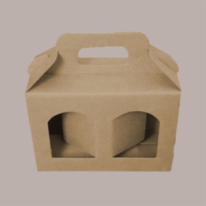 Scatola Astuccio Porta 2 Vasetti Salse Creme in Cartoncino Avana 130x60H90mm 10 Pezzi [405c03a8]