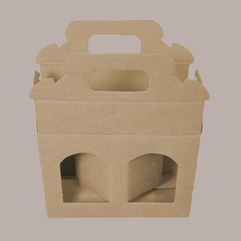 Scatola Astuccio Porta 2 Vasetti Salse Creme in Cartoncino Avana 130x60H90mm 10 Pezzi [450c44b6]