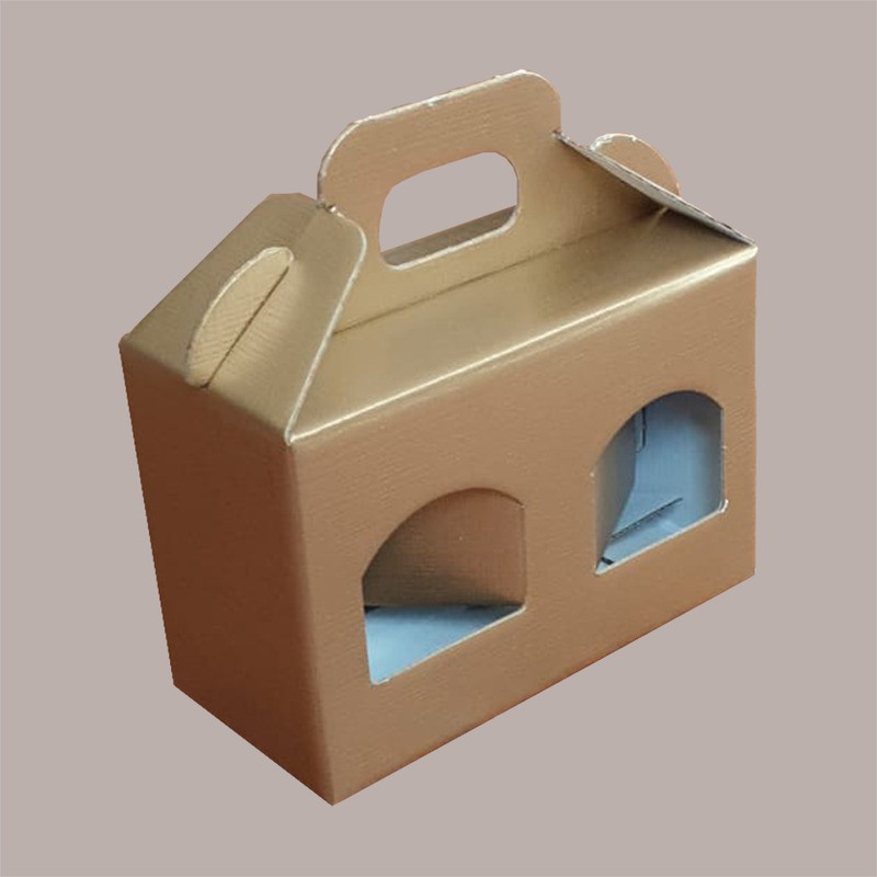 Scatola Astuccio Porta 2 Vasetti Salse Creme in Cartoncino Seta Oro 170x80H90mm 10 Pezzi [04c5b5b2]
