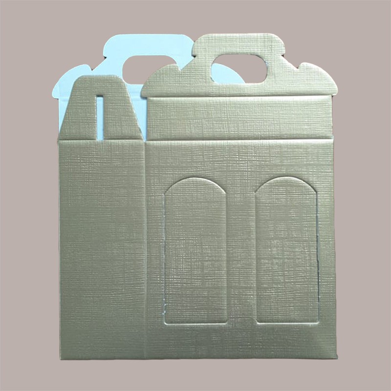 Scatola Astuccio Porta 2 Vasetti Salse Creme in Cartoncino Seta Oro 130x60H150mm 10 Pezzi [5c9978c5]
