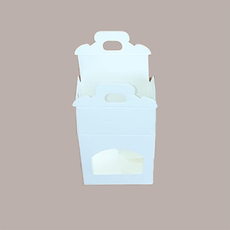 Scatola Astuccio Porta 1 Vasetto Salse Creme in Cartoncino Seta Bianco 90x90H100mm 20 Pezzi [66307a92]