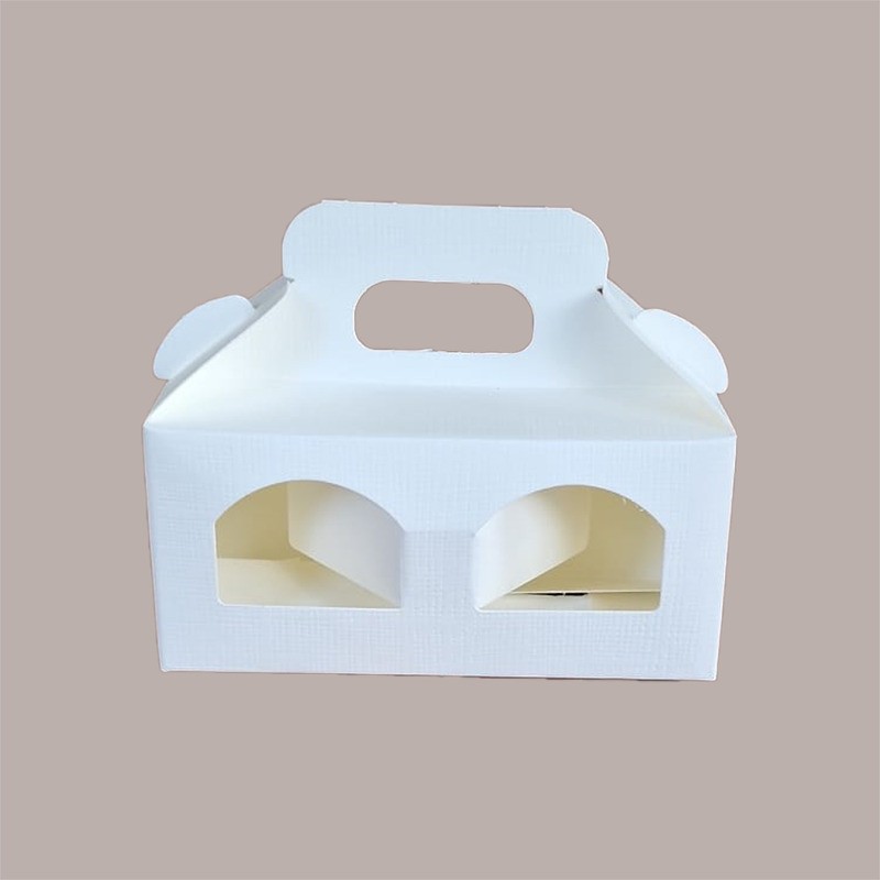 Scatola Astuccio Porta 2 Vasetti Salse Creme in Cartoncino Seta Bianco 110x50H50mm 20 Pezzi [5970fae6]
