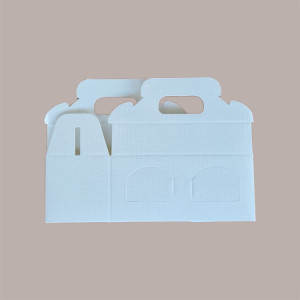 Scatola Astuccio Porta 2 Vasetti Salse Creme in Cartoncino Seta Bianco 110x50H50mm 20 Pezzi [eb3d7cfc]