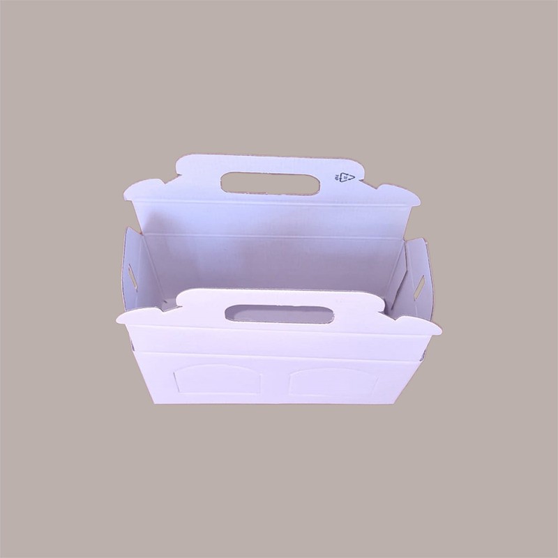 Scatola Astuccio Porta 2 Vasetti Salse Creme in Cartoncino Seta Bianco 170x80H90mm 10 Pezzi [df105803]
