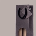 Shopper Busta in Carta per Bottiglie 250/500 ml  di Olio e Liquori Black Edition con Finestra 7,2+6,8x31 cm 20 Pezzi [5c4a43e0]