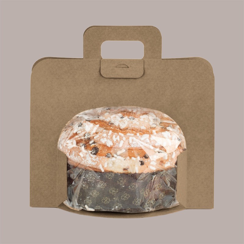 Scatola Astuccio Carta Marrone Economica Strip per Panettone o Colomba da 500g  220x155H195mm 20 pezzi [46278661]