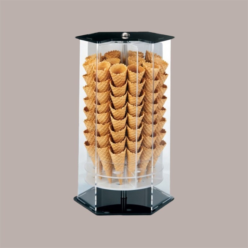 Porta Coni Girevole a 18 Fori con Porta in Plexiglass Finiture Colore Nero [4ed562b4]