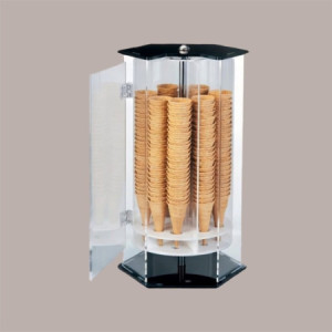 Porta Coni Girevole a 18 Fori con Porta in Plexiglass Finiture Colore Nero [7426d305]