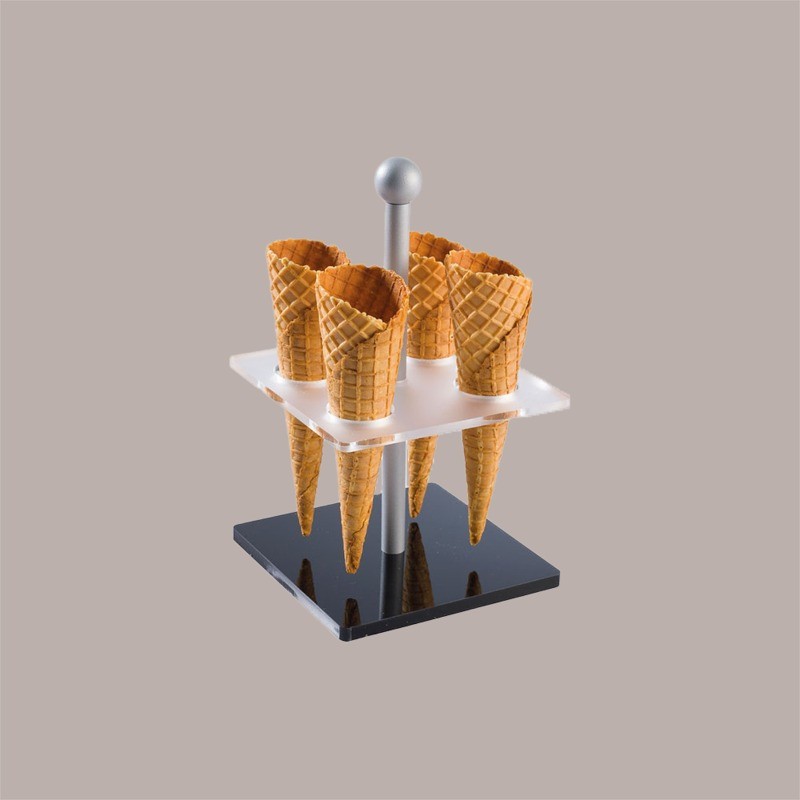 Reggi Coni Gelato da Banco Base Quadrata Nera 4 Fori [55425158]