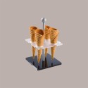 Reggi Coni Gelato da Banco Base Quadrata Nera 4 Fori [55425158]