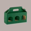 Scatola Astuccio Porta 3 Vasetti Confetture e Creme in Cartoncino Seta Verde 310x100 H90 mm 10 pezzi [9c9ddd83]