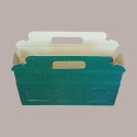 Scatola Astuccio Porta 3 Vasetti Confetture e Creme in Cartoncino Seta Verde 310x100 H90 mm 10 pezzi [f2a65f8a]