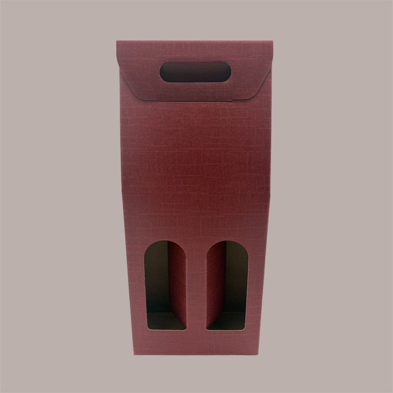 Scatola Porta 2 Bottiglie Colore Bordeaux Effetto Seta 180x90xH420 mm 10 Pezzi [acf60e5e]