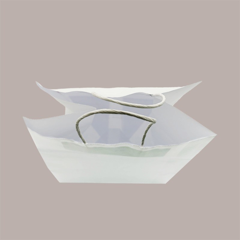 Shopper Busta Carta Bianca con Manico Cordino 26+17 H 27 cm gr 100 50 Pezzi [ca60b0a8]