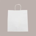 Shopper Busta Carta Bianca con Manico Cordino 26+17 H 27 cm gr 100 50 Pezzi [7d7d71ac]