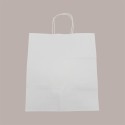 Shoppers Busta Carta Bianca con Manico Cordino 28+20 H 31 cm gr 100 50 Pezzi [4dcc68a9]