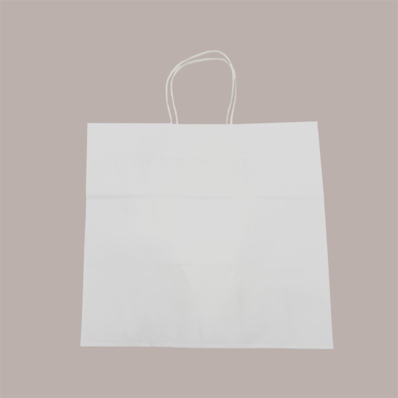 Shoppers Busta Carta Bianca con Manico Cordino 32+20 H 31cm gr 100 50 Pezzi [4395d9aa]