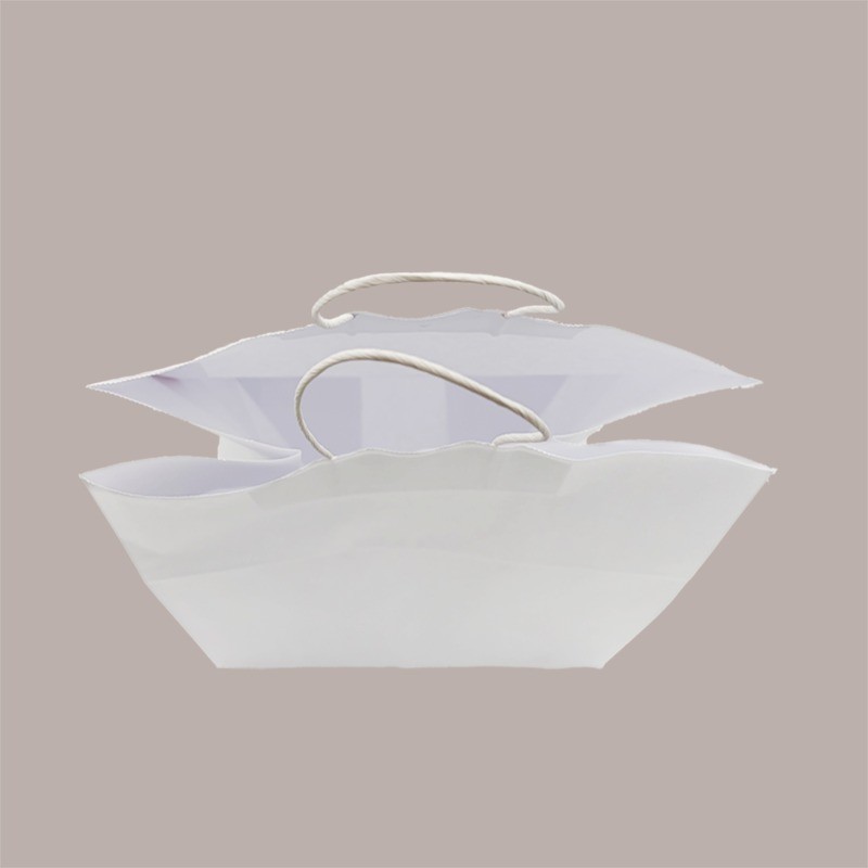 Shoppers Busta Carta Bianca con Manico Cordino 32+20 H 31cm gr 100 50 Pezzi [f48818ae]