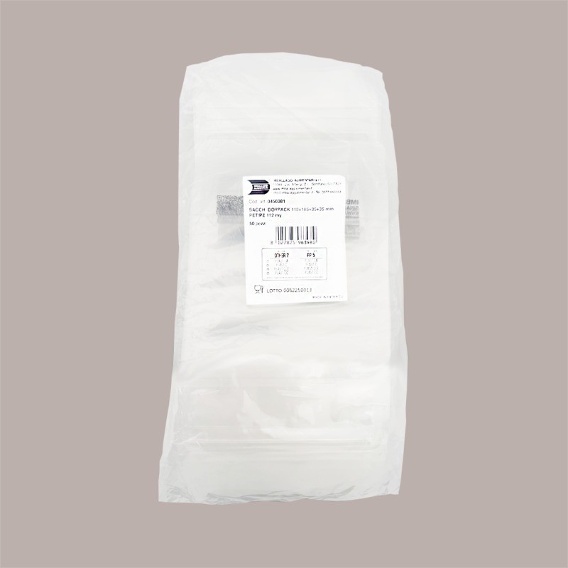 Sacchetto in PET Trasparente Doypack 110x185+35+35 mm 2 x 50 Pezzi [0a2d23d5]