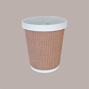 Bicchieri Carta Termici Doppia Parete BT 250cc Trama Marrone 50 pezzi [eaedb47a]