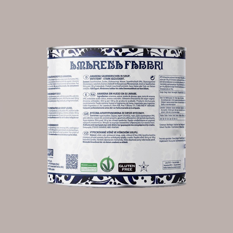 Amarena Fabbri Ciliegia allo Sciroppo Precandita in Lattina 2,75 kg [de450ae2]