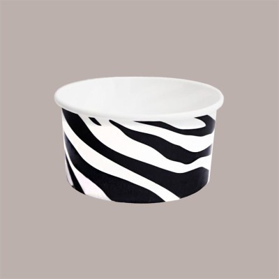 Coppette Gelato in Carta Bianco e Nero 160cc Impilabili Black&White 200 pezzi [70ce9498]
