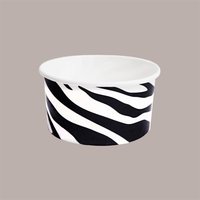 Coppette Gelato in Carta Bianco e Nero 160cc Impilabili Black&White 200 pezzi [70ce9498]