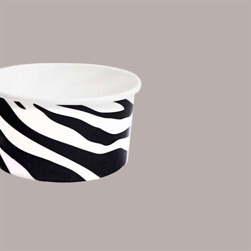 Coppette Gelato in Carta Bianco e Nero 160cc Impilabili Black&White 200 pezzi [acb8908b]