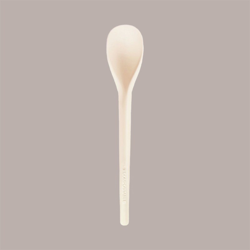 Cucchiaino Bio 17,5 cm Beige in PLA Ideale per Gelato Frappè Yogurt Granita Ice Curvy L 500 gr [1b1e9f6a]