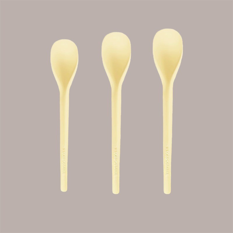 Cucchiaino Bio 12 cm Giallo in PLA Ideale per Gelato Frappè Yogurt Granita Ice Curvy S 1 kg [d22c8260]
