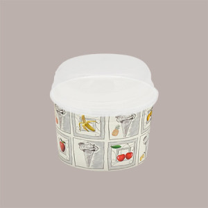 Coperchio a Cupola per Coppetta Carta Gelato diametro 13 cm 350cc 100 pezzi