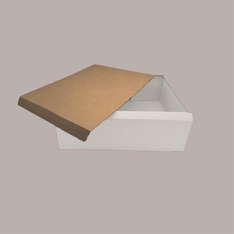 Scatola in Carta Kraft Bianca Porta Torta Paste o Porta Oggetti 390x390x100mm 10 Pezzi [41763cc8]
