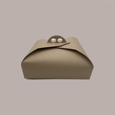 Scatola Porta Torta in Cartoncino Avana Ecolife 17x17H7cm 10 pezzi [9c393c0c]