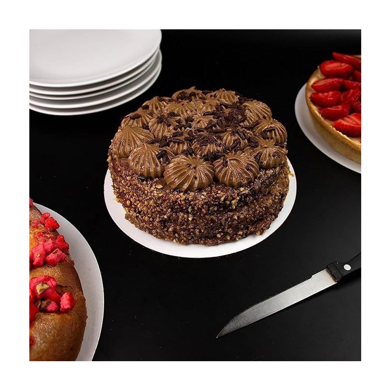 Disco Vassoio Rigido Sottotorta Dolce in Cartoncino Alimentare Bianco Nero Bordo Liscio Dm32 cm 10 Kg [45b557b1]