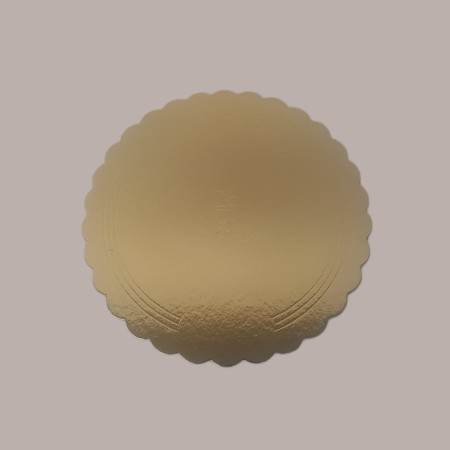 Disco Vassoio Tondo Cartone Rigido Sottotorta Ala Oro Nero Bordo Smerlato Dm20 cm 10 Kg [c895aba6]