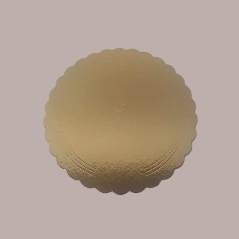 Disco Vassoio Tondo Cartone Rigido Sottotorta Ala Oro Nero Bordo Smerlato Dm20 cm 10 Kg [f175fc18]